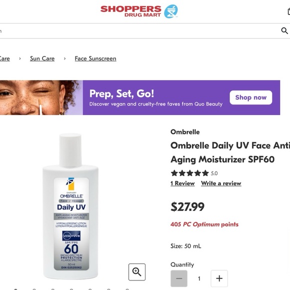 Ombrelle UV Face Anti-dry moisturizer SPF 60 Hypoallergenic - Picture 1 of 3